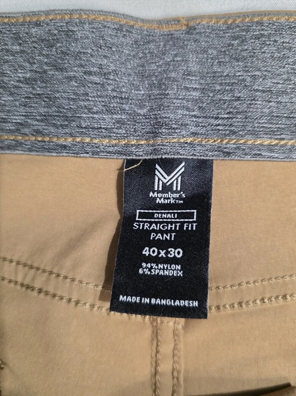 Member's Mark Mason Mens Brown Tile  Straight Fit 5 Pocket Pant Size 40 X 30